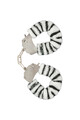 Zebra Fur Wrist Expanders with Chrome Chain