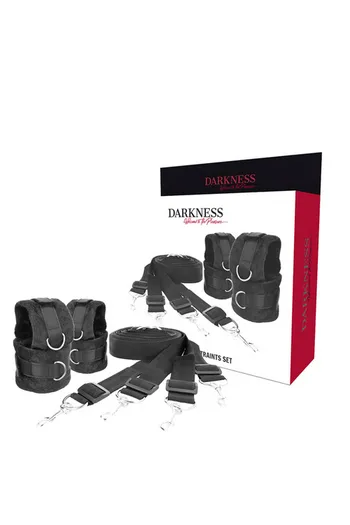 Darkness Interlocking Bed Restraint Kit - Versatile BDSM Restraints