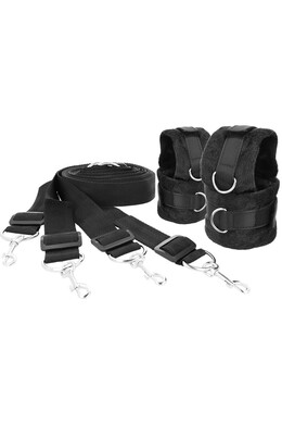 Darkness Interlocking Bed Restraint Kit - Versatile BDSM Restraints