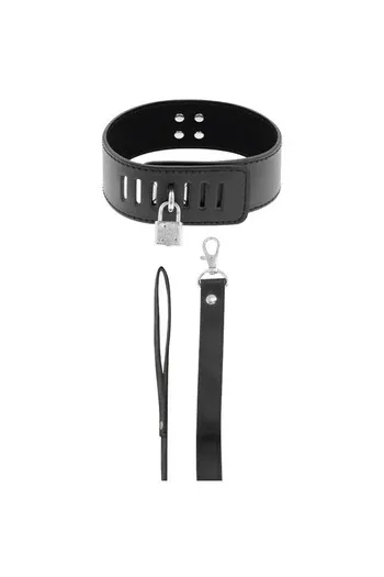 Black BDSM Collar with Secure Lock