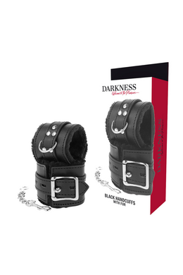 Synthetic Leather BDSM Cuffs with Chains - Darkness Collection