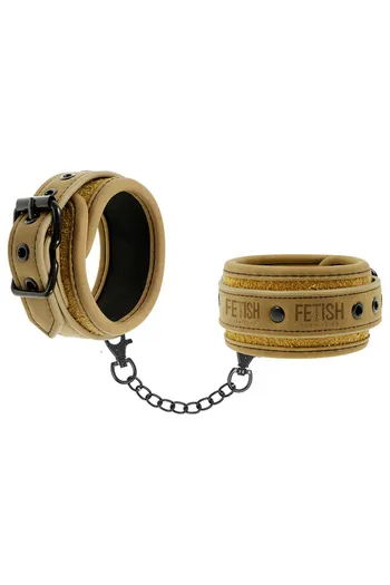 Fetish Submissive Origin: Vegan Leather Cuffs with Nickel-Free Metal