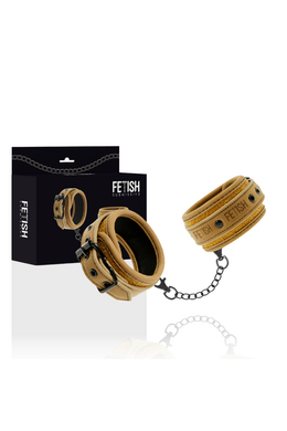 Fetish Submissive Origin: Vegan Leather Cuffs with Nickel-Free Metal