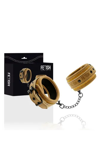 Fetish Submissive Origin: Vegan Leather Cuffs with Nickel-Free Metal