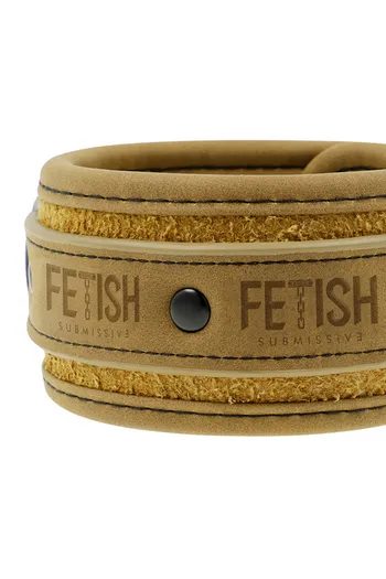 Fetish Submissive Origin: Vegan Leather Cuffs with Nickel-Free Metal