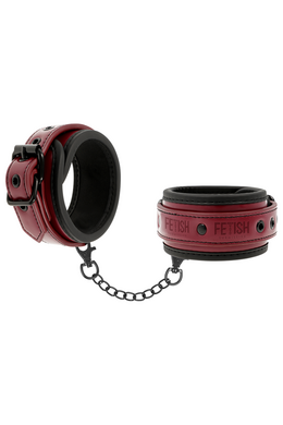 Fetish Submissive Origin: Vegan Leather Cuffs with Nickel-Free Metal