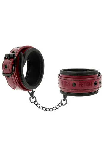 Fetish Submissive Origin: Vegan Leather Cuffs with Nickel-Free Metal