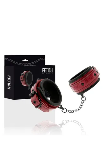 Fetish Submissive Origin: Vegan Leather Cuffs with Nickel-Free Metal