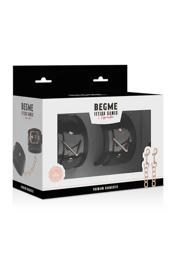BEGME: Vegan Leather Cuffs with Nickel-Free Metal for BDSM Play