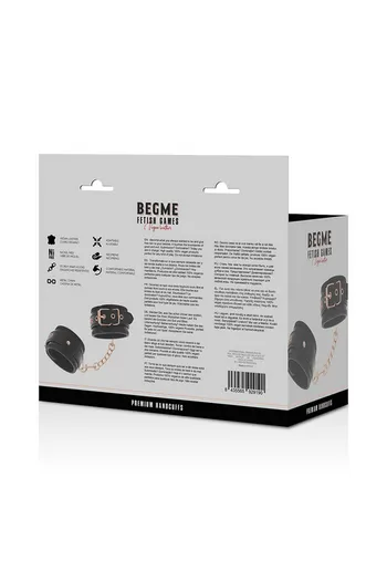 BEGME: Manette in Pelle Vegana con Metallo Senza Nichel per Giochi BDSM