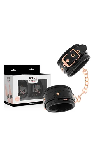 BEGME - Vegan Leather Ankle Cuffs with Nickel-Free Metal for BDSM Play