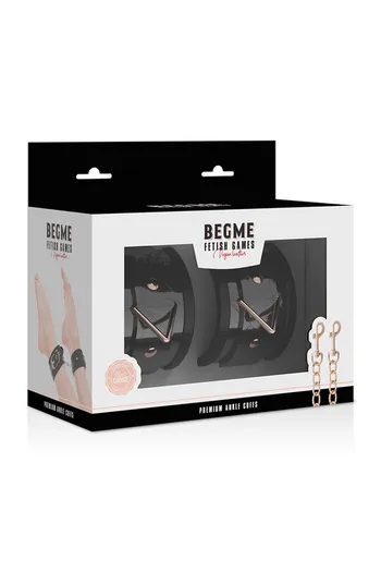 BEGME - Vegan Leather Ankle Cuffs with Nickel-Free Metal for BDSM Play