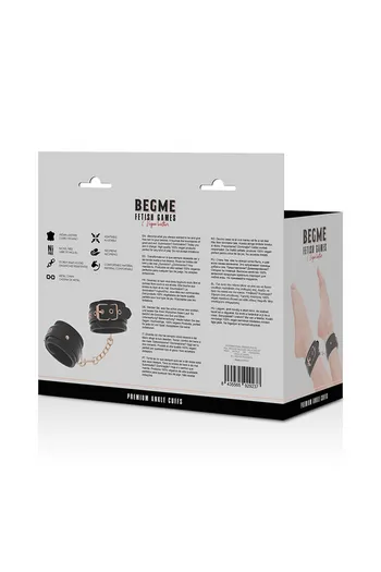BEGME - Vegan Leather Ankle Cuffs with Nickel-Free Metal for BDSM Play