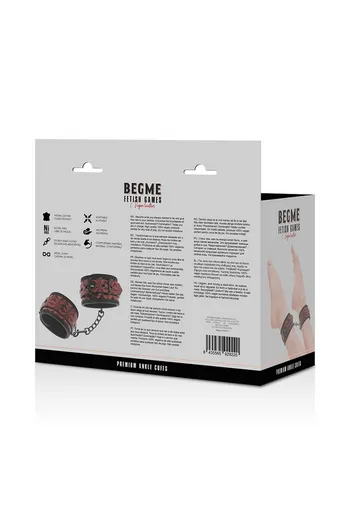 BEGME - Vegan Leather Ankle Cuffs with Nickel-Free Metal | Premium BDSM Accessory