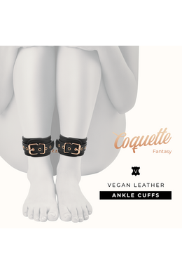 Vegan Leather BDSM Cuffs with Nickel-Free Metal