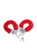Soft Plush Handcuffs with Metal Lining in Red