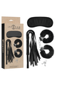 INTENSE FETISH Erotic Set: Vegan Leather Cuffs, Blindfold & Whip