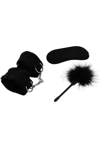 INTENSE FETISH Erotic Set: Vegan Leather Cuffs, Mask & Feather Tickler