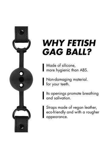 FETISH SUBMISSIVE Breathable Silicone Ball Gag | Submission Play Essential