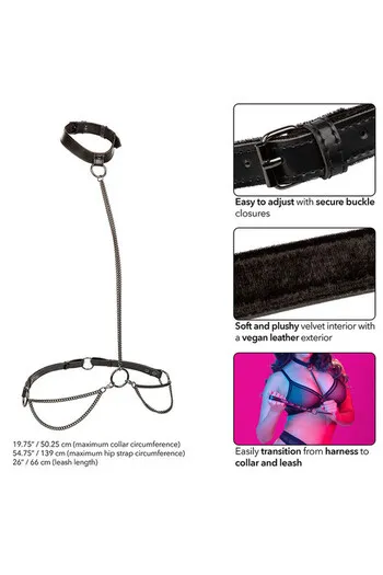 Euphoria Collection Plus Size Chain Halter/Collar & Leash - Lusso e Desiderio per Curve Sicure