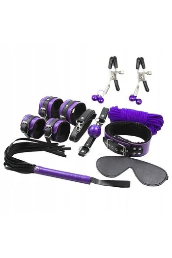 Complete Black Synthetic Leather BDSM Bondage Set - For Beginners & Experts
