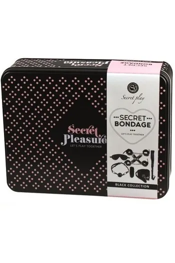 Set Bondage BDSM Completo in Pelle Sintetica Nera - Per Principianti ed Esperti