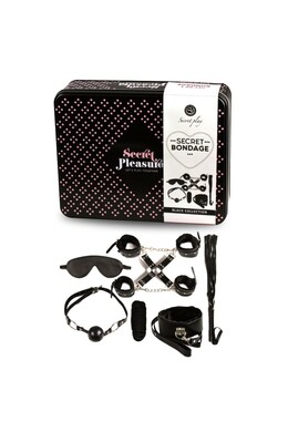 Complete BDSM Bondage Set in Black Synthetic Leather - For Beginners and Experts