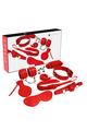 Kit Experience Black: Set Bondage BDSM Completo in Pelle Sintetica Rossa