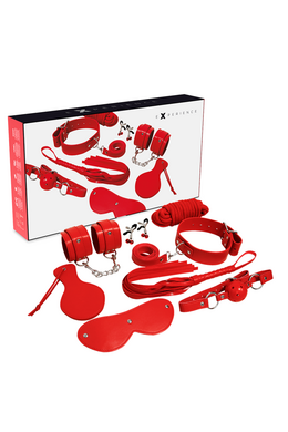Experience Black Kit: Complete BDSM Bondage Set in Red Synthetic Leather
