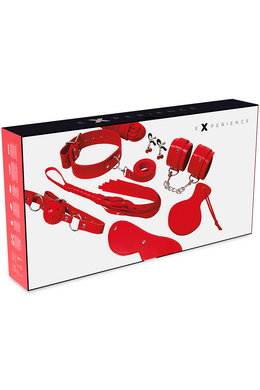 Experience Black Kit: Complete BDSM Bondage Set in Red Synthetic Leather