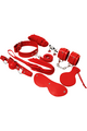 Kit Experience Black: Set Bondage BDSM Completo in Pelle Sintetica Rossa