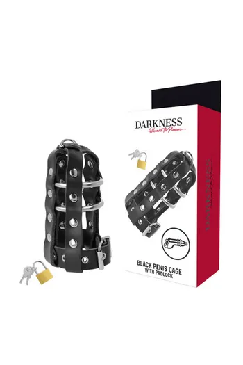 Darkness Jaula de Castidad in Pelle Vegana - Gioco BDSM Estremo