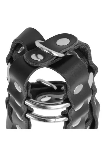 Darkness Chastity Cage in Vegan Leather - Extreme BDSM Play