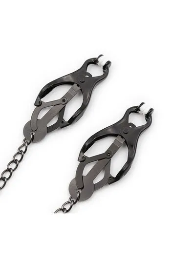 Black Metal Nipple Clamps OHMAMA - Premium Fetish Quality