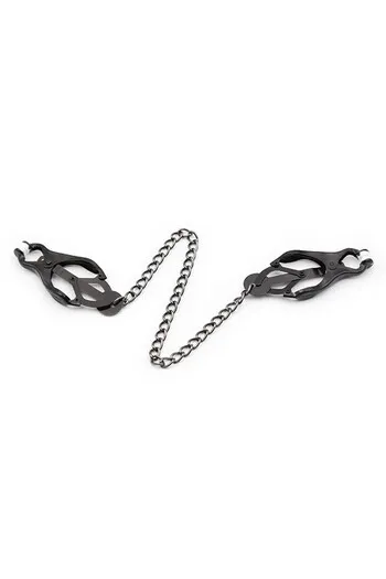 Black Metal Nipple Clamps OHMAMA - Premium Fetish Quality