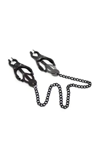 Black Metal Nipple Clamps OHMAMA - Premium Fetish Quality