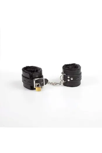 Silver Chain Synthetic Leather Bondage Cuffs - Comfortable and Secure