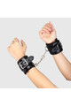 Silver Chain Synthetic Leather Bondage Cuffs - Comfortable and Secure