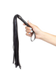 Sensual BDSM Whip with Fringe - Elegant Synthetic Leather Accessory for Erotic Play