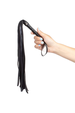 Sensual BDSM Whip with Fringe - Elegant Synthetic Leather Accessory for Erotic Play