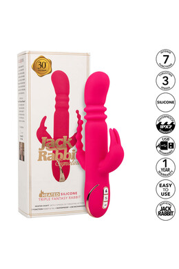 Jack Rabbit Signature Heated Silicone Triple Fantasy Rabbit - 30 Years of Pleasure Evolution