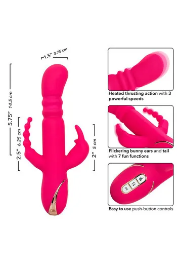 Jack Rabbit Signature Heated Silicone Triple Fantasy Rabbit - 30 Years of Pleasure Evolution