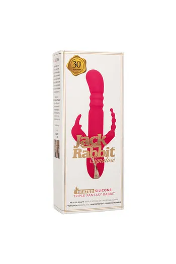 Jack Rabbit Signature Heated Silicone Triple Fantasy Rabbit - 30 Years of Pleasure Evolution