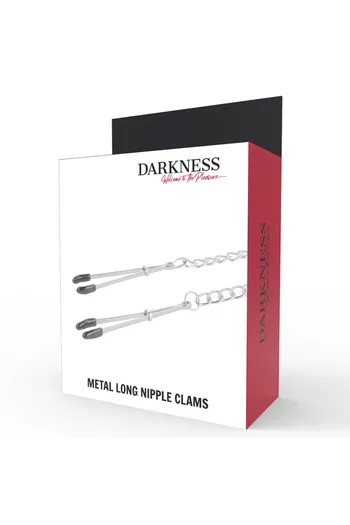 Darkness Nipple Clamps with Chain - High-Quality Unisex Fetish Accessory