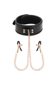 Gioco Bondage con Catena d'Argento e Pinze per Capezzoli - BEGME