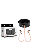 Gioco Bondage con Catena d'Argento e Pinze per Capezzoli - BEGME