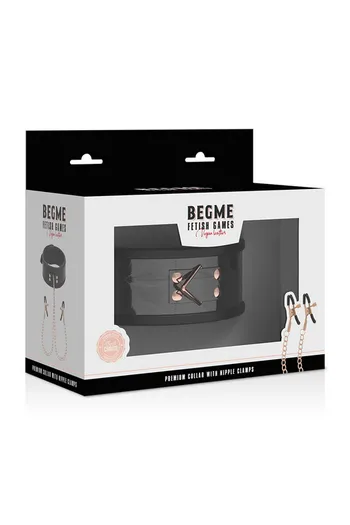 Gioco Bondage con Catena d'Argento e Pinze per Capezzoli - BEGME