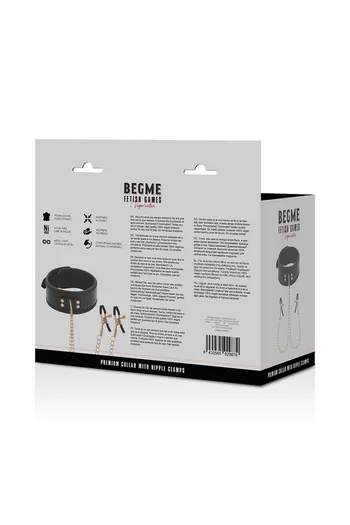 Gioco Bondage con Catena d'Argento e Pinze per Capezzoli - BEGME