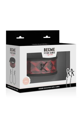 Bondage Nipple Clamp Set with Adjustable Collar - BEGME