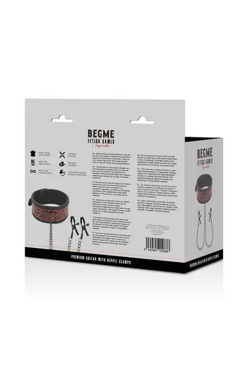 Set Bondage per Pezzi: Collare con Pinze Regolabili - BEGME